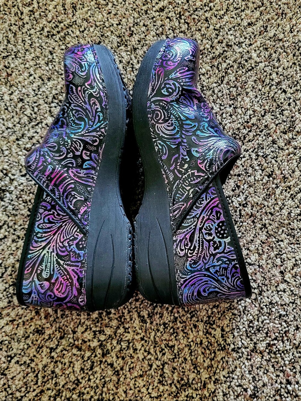 Dansko XP 2.0 Women's Black Iridescent Paisley Mules - Picture 3 of 6
